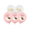 Balony 30 cm, Baby girl BABY SHOWER miś (1 op. / 6 szt.)