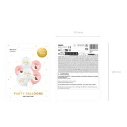 Balony 30 cm, Baby girl BABY SHOWER miś (1 op. / 6 szt.)