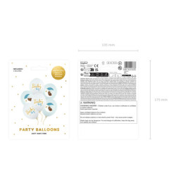 Balony 30 cm, Baby boy BABY SHOWER miś (1 op. / 6 szt.)
