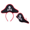 Opaska Piratki Kapelusz Pirata czarny z czaszką czerwona lamówka
