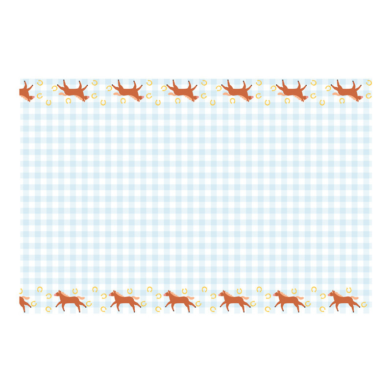 Obrus papierowy na stół Kratka Konie 180x120 cm