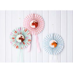 Rozety dekoracyjne Konie, mix, 35 cm (1 op. / 3 szt.)