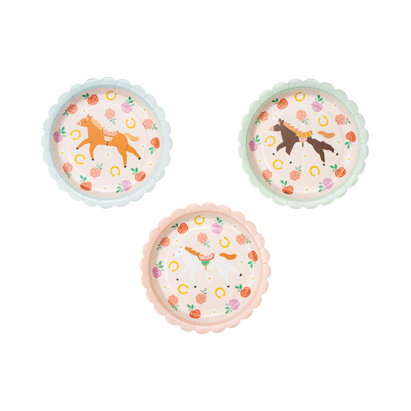 Talerzyki Konie, 18 cm, mix (1 op. / 6 szt.)