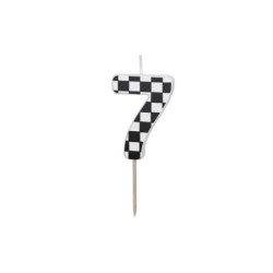 Świeczka urodzinowa Cyferka 7 szachownica, 5.5 cm, mix