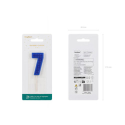 Świeczka urodzinowa Cyferka 7, 6 cm, niebieski