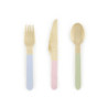 Sztućce drewniane pastelowe kolory mix eko 16cm 18 szt