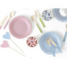 Sztućce drewniane pastelowe kolory mix eko 16cm 18 szt