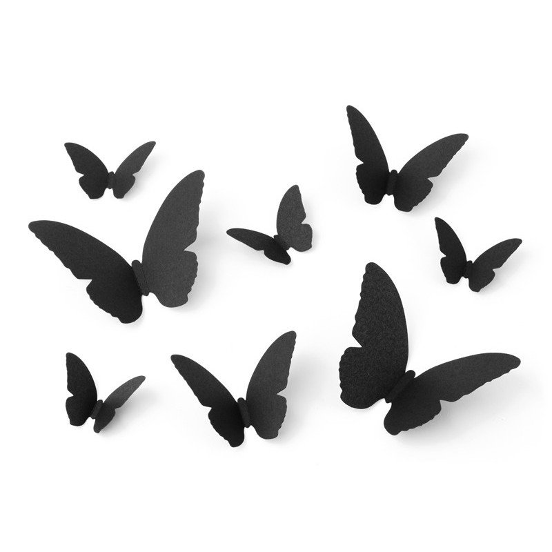 Dekoracja papierowa Ćmy czarne 6-12cm 30szt na Halloween
