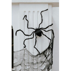 Dekoracja Pająk duży czarny na Halloween 103x75x9cm