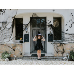Materiał dekoracyjny gładki czarny 0.72x9.8m na Halloween