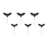 Dekoracje do muffinek Nietoperze Toppery czarne na Halloween 3.6-4.7cm 6szt