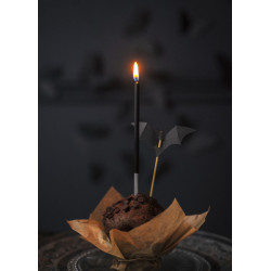 Dekoracje do muffinek Nietoperze Toppery czarne na Halloween 3.6-4.7cm 6szt