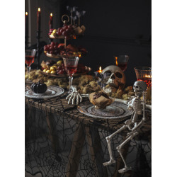 Obrus Pajęczyna na stół czarny, dekoracja na Halloween 135x180cm
