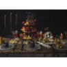 Obrus Pajęczyna na stół czarny, dekoracja na Halloween 135x180cm