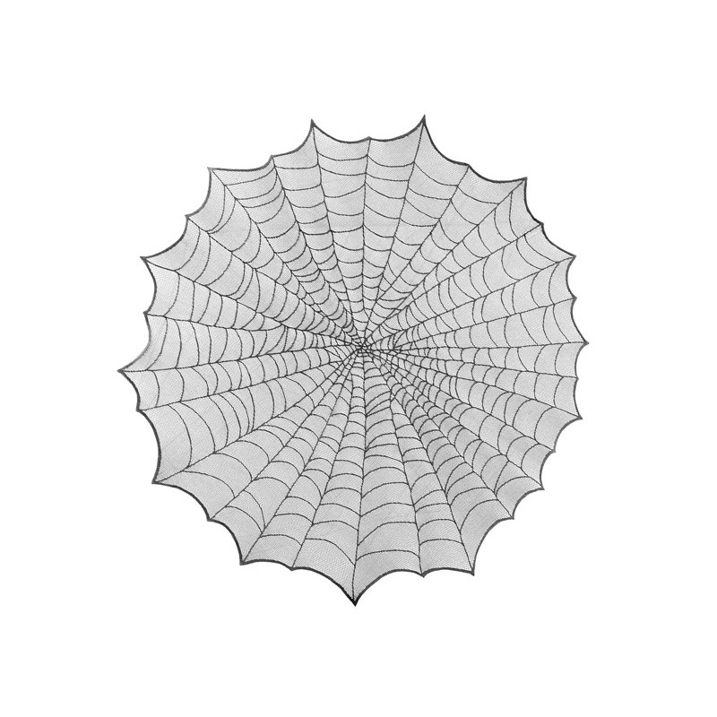Obrus Pajęczyna okrągły czarny na stół 124cm na Halooween
