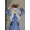Opaska Róże z welonem czarny welon na Halloween
