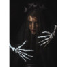 Rękawiczki świecące w ciemności czarne rozmiar S/M Szkielet Kościotrup na Halloween