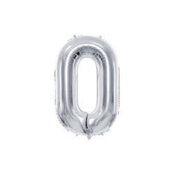 Balon foliowy Cyfra ''0'', 72cm, srebrny