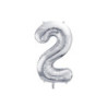Balon foliowy Cyfra ''2'', 72cm, srebrny