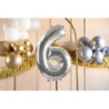 Balon foliowy Cyfra ''6'', 72cm, srebrny