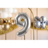 Balon foliowy Cyfra ''9'', 72cm, srebrny
