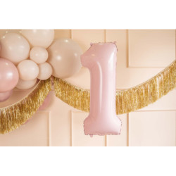 Balon foliowy Cyfra ''1'', 72cm, jasny różowy