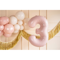 Balon foliowy Cyfra ''3'', 72cm, jasny różowy