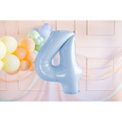 Balon foliowy Cyfra ''4'', 72cm, jasny niebieski