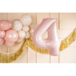 Balon foliowy Cyfra ''4'', 72cm, jasny różowy