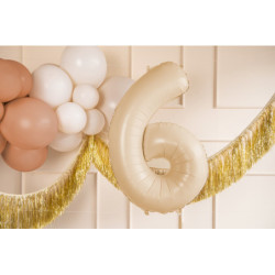 Balon foliowy Cyfra ''6'', 72cm, beż