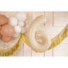 Balon foliowy Cyfra ''6'', 72cm, beż