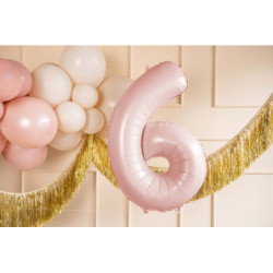 Balon foliowy Cyfra ''6'', 72cm, jasny różowy