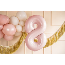 Balon foliowy Cyfra ''8'', 72cm, jasny różowy