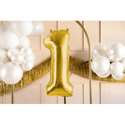Balon foliowy Cyfra ''1'', 72cm, jasny złoty