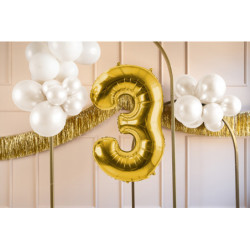 Balon foliowy Cyfra ''3'', 72cm, jasny złoty