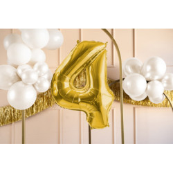 Balon foliowy Cyfra ''4'', 72cm, jasny złoty