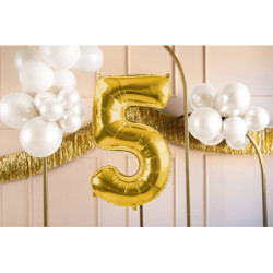 Balon foliowy Cyfra ''5'', 72cm, jasny złoty