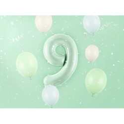 Balon foliowy Cyfra ''9'', 72cm, zieleń