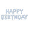 Balon foliowy Happy Birthday, 340x35cm, niebieski napis Urodzinowy