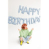 Balon foliowy Happy Birthday, 340x35cm, niebieski napis Urodzinowy