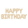 Balon foliowy Happy Birthday, 340x35cm, beż napis Urodzinowy