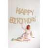 Balon foliowy Happy Birthday, 340x35cm, beż napis Urodzinowy