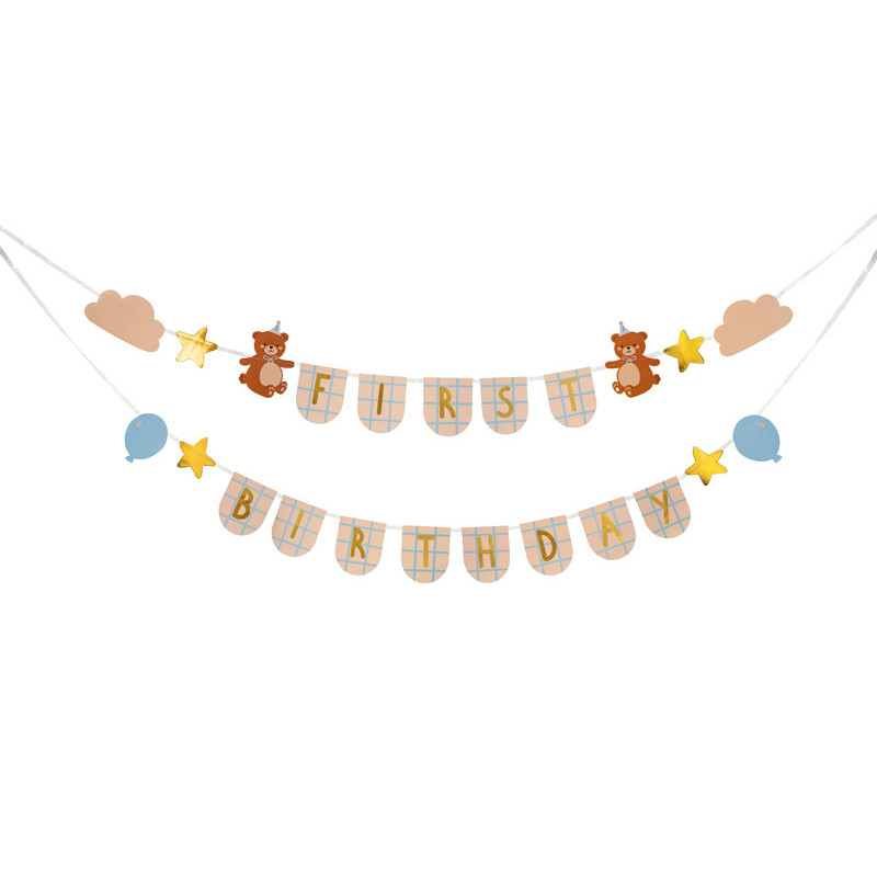 Baner na ROCZEK First Birthday z misiami, 2,55 m