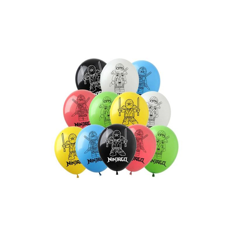 Balony gumowe z nadrukiem Lego Ninjago zestaw 12szt
