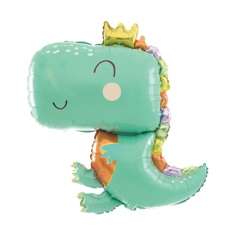 Balon foliowy Dinozaur w koronie 74x90cm