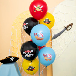Balony Piraci 12cali zestaw 8szt gumowe, pirackie urodziny