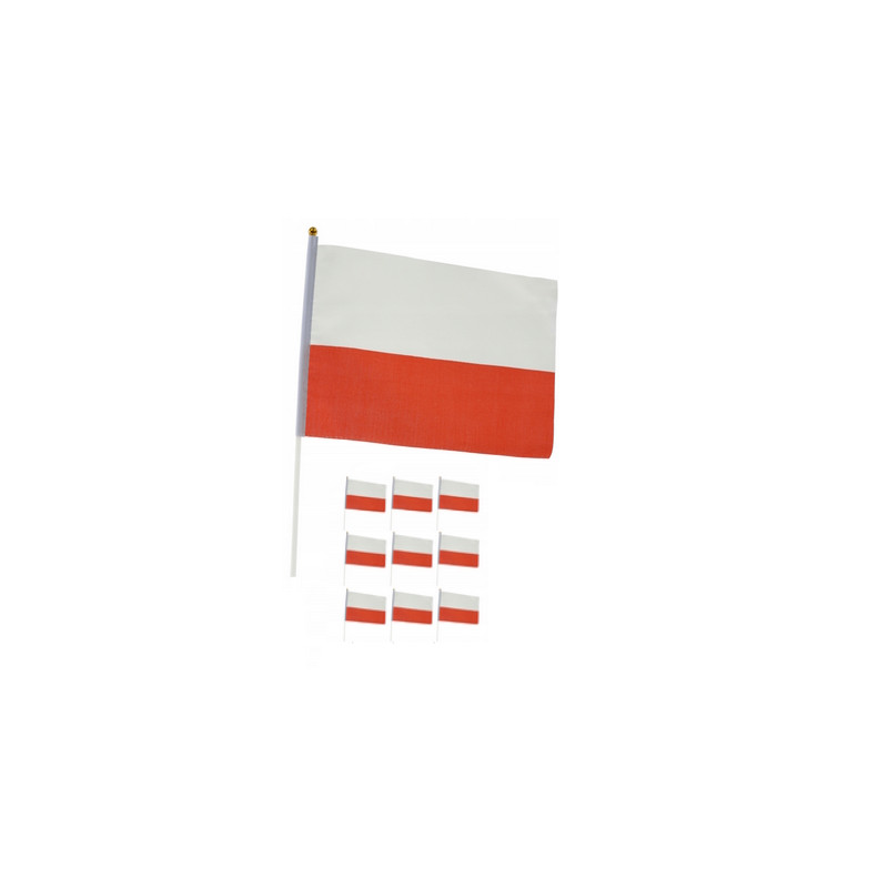 10x Flaga POLSKI materiałowa chorągiewka Polska Narodowa zestaw 10szt