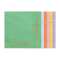 Serwetki Happy Birthday, mix, 33x33 cm (1 op. / 12 szt.)