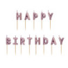 Świeczki urodzinowe Happy Birthday, 2.5 cm, różowe złoto (1 op. / 13 szt.)