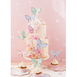 Toppery na tort Motylki Motyle, 9 x 6.5 cm, mix (1 op. / 9 szt.)